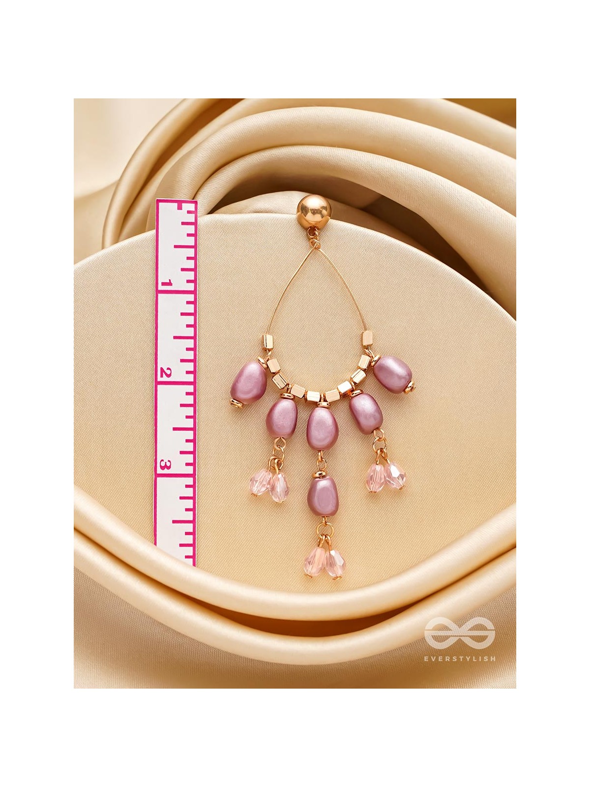 The Violet Mist- Golden Embellished Earrings