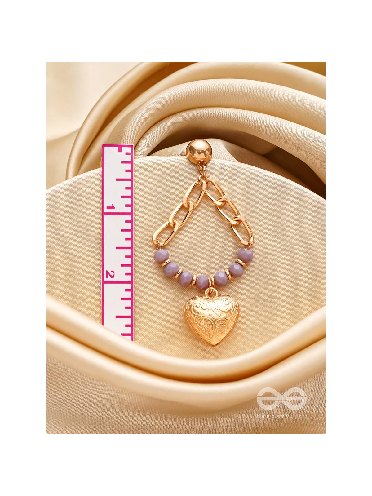 The Lilac Love- Golden Embellished Earrings