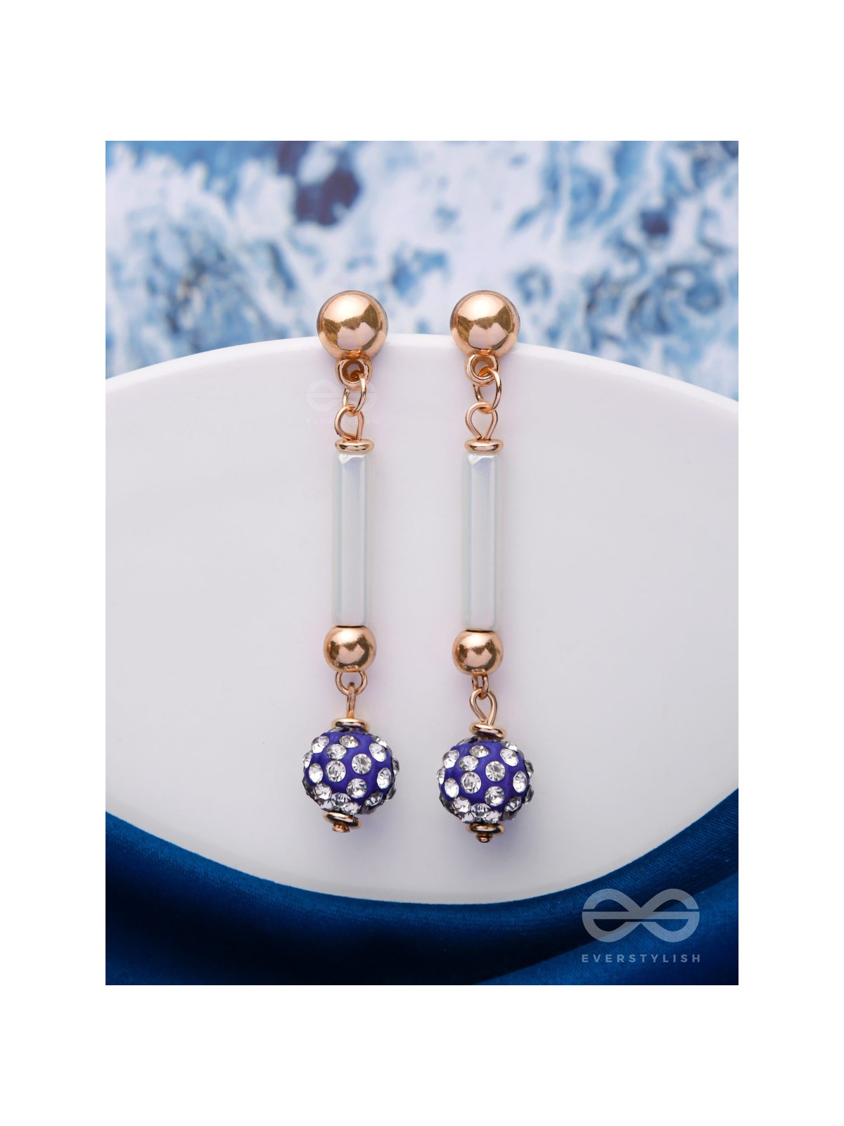 The Glittery Globe- Golden Embellished Earrings