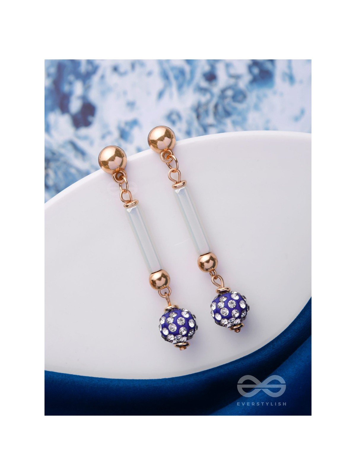 The Glittery Globe- Golden Embellished Earrings