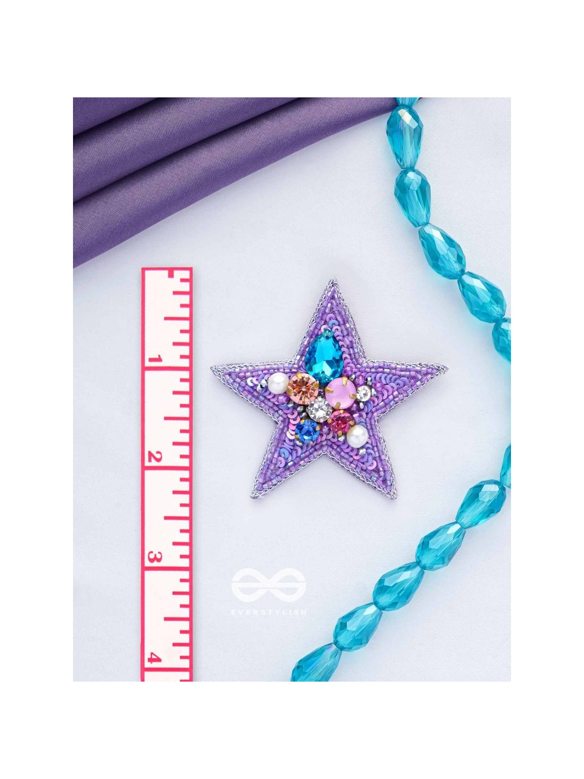 Tvish - The Stellar Sparkler - Stones, Sequins And Cutdana Hand Embroidered Earrings