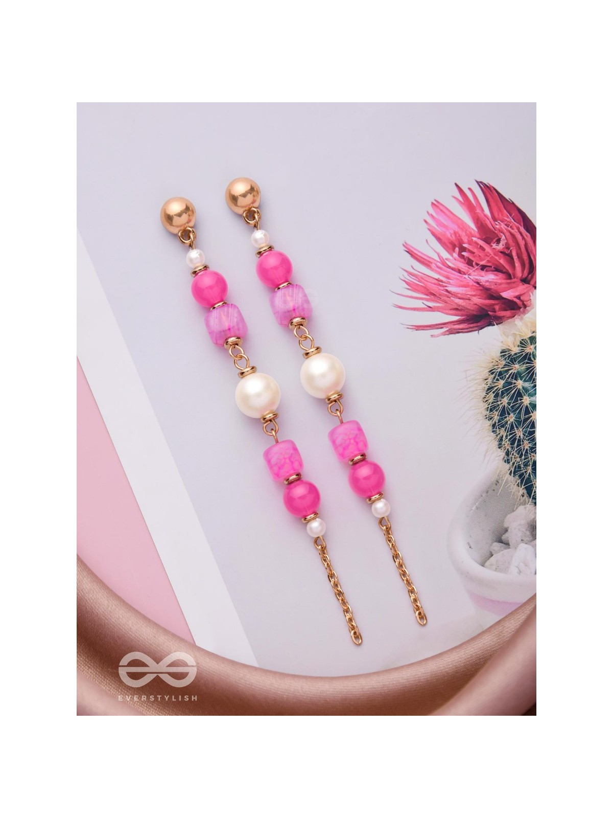 The Coral Rains- Golden Embellished Earrings