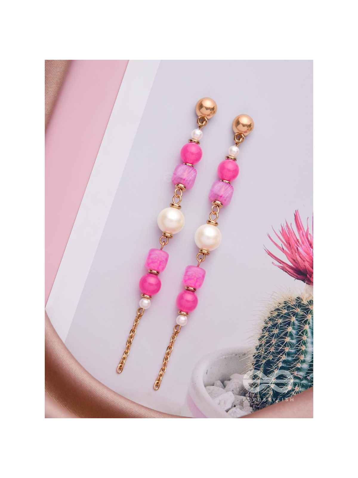 The Coral Rains- Golden Embellished Earrings