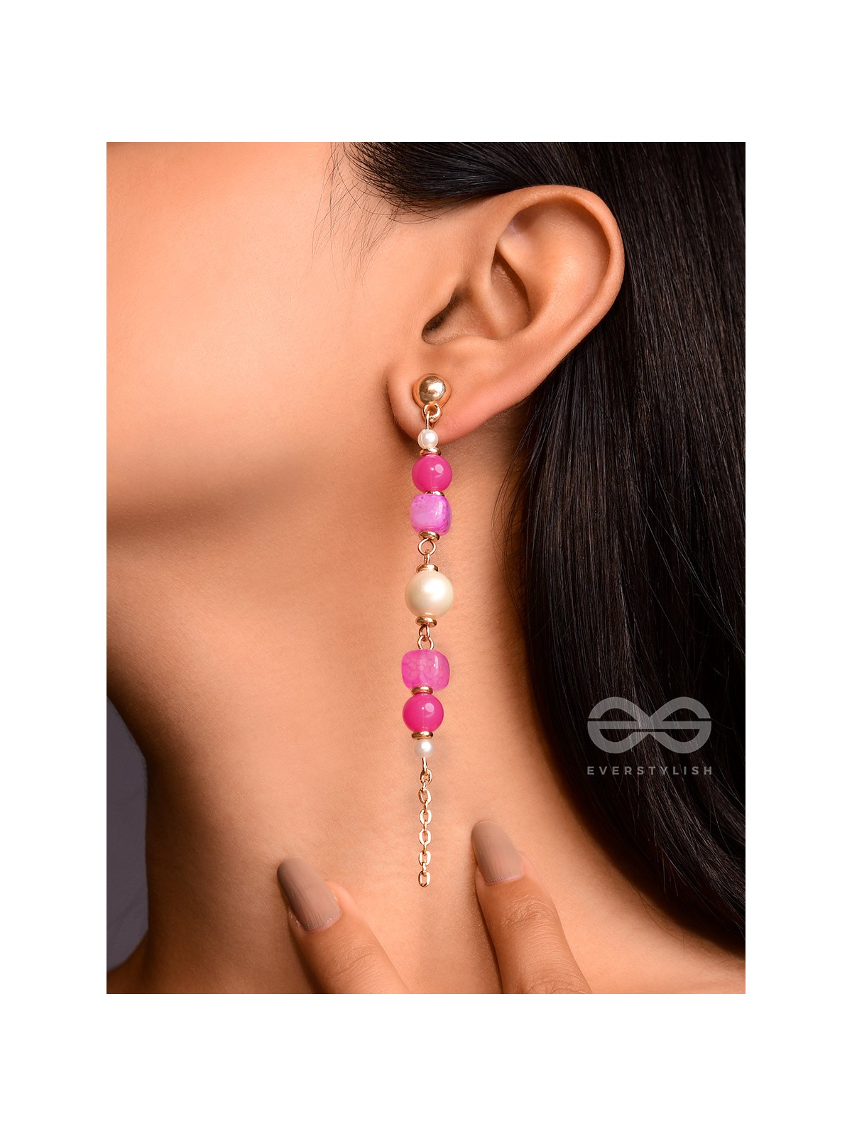 The Coral Rains- Golden Embellished Earrings