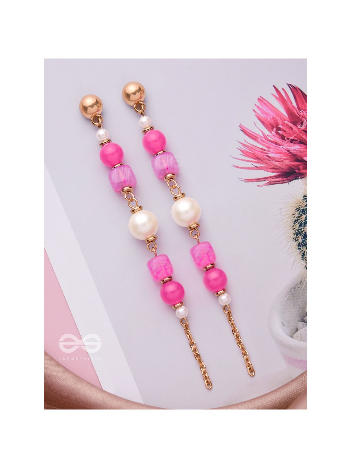 The Coral Rains- Golden Embellished Earrings