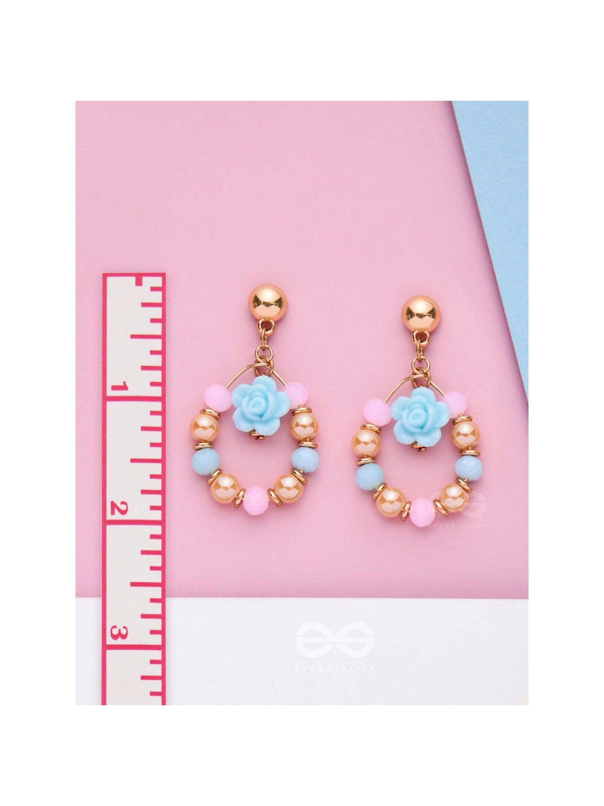 The Rose Wreath- Golden Embellished Earrings