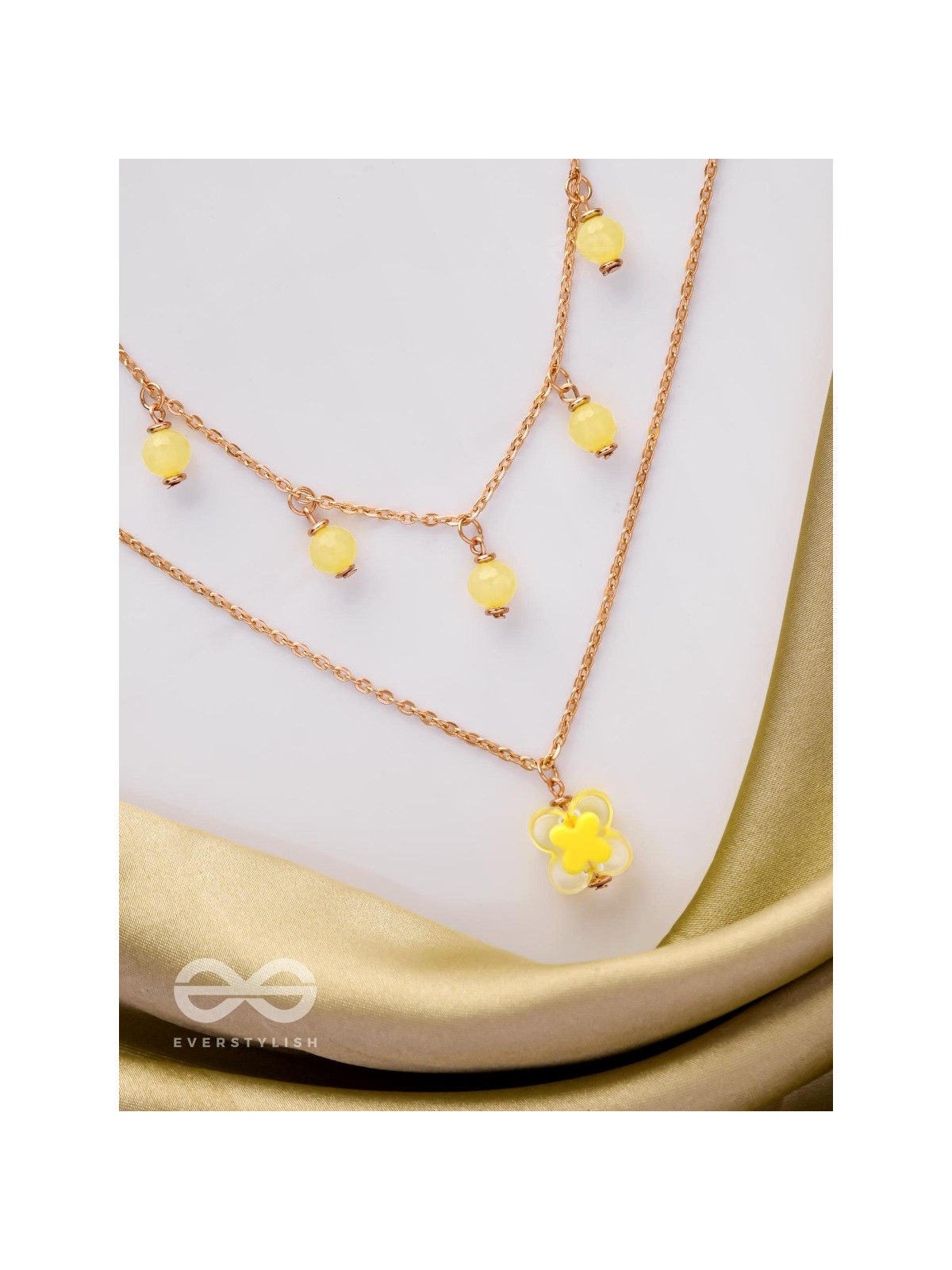 The Sunshine Sparkle- Golden Layered Necklace With Anti-Tarnish Coating 