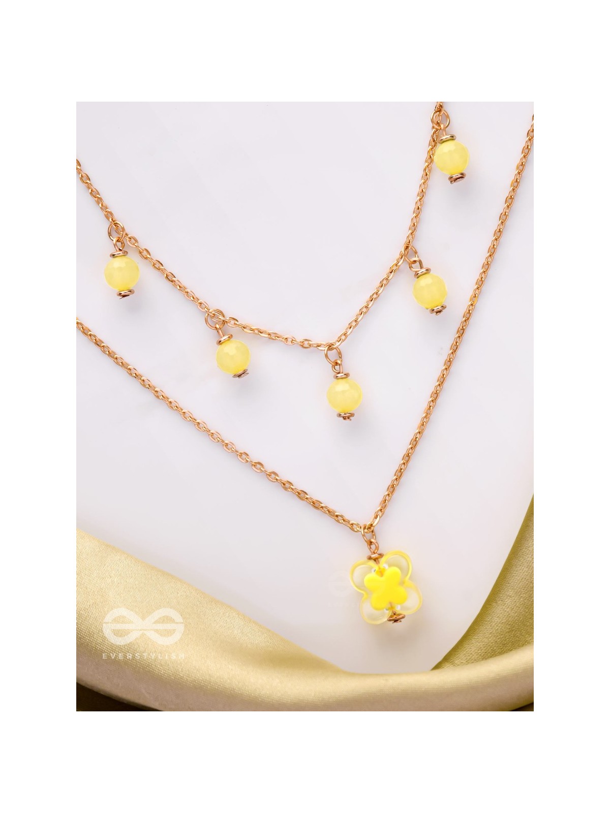 The Sunshine Sparkle- Golden Layered Necklace With Anti-Tarnish Coating 