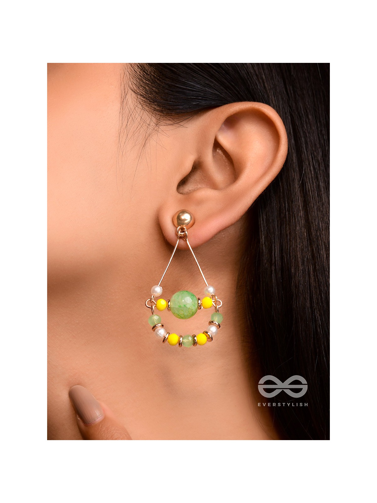 The Swingin' Swag- Golden Embellished Earrings