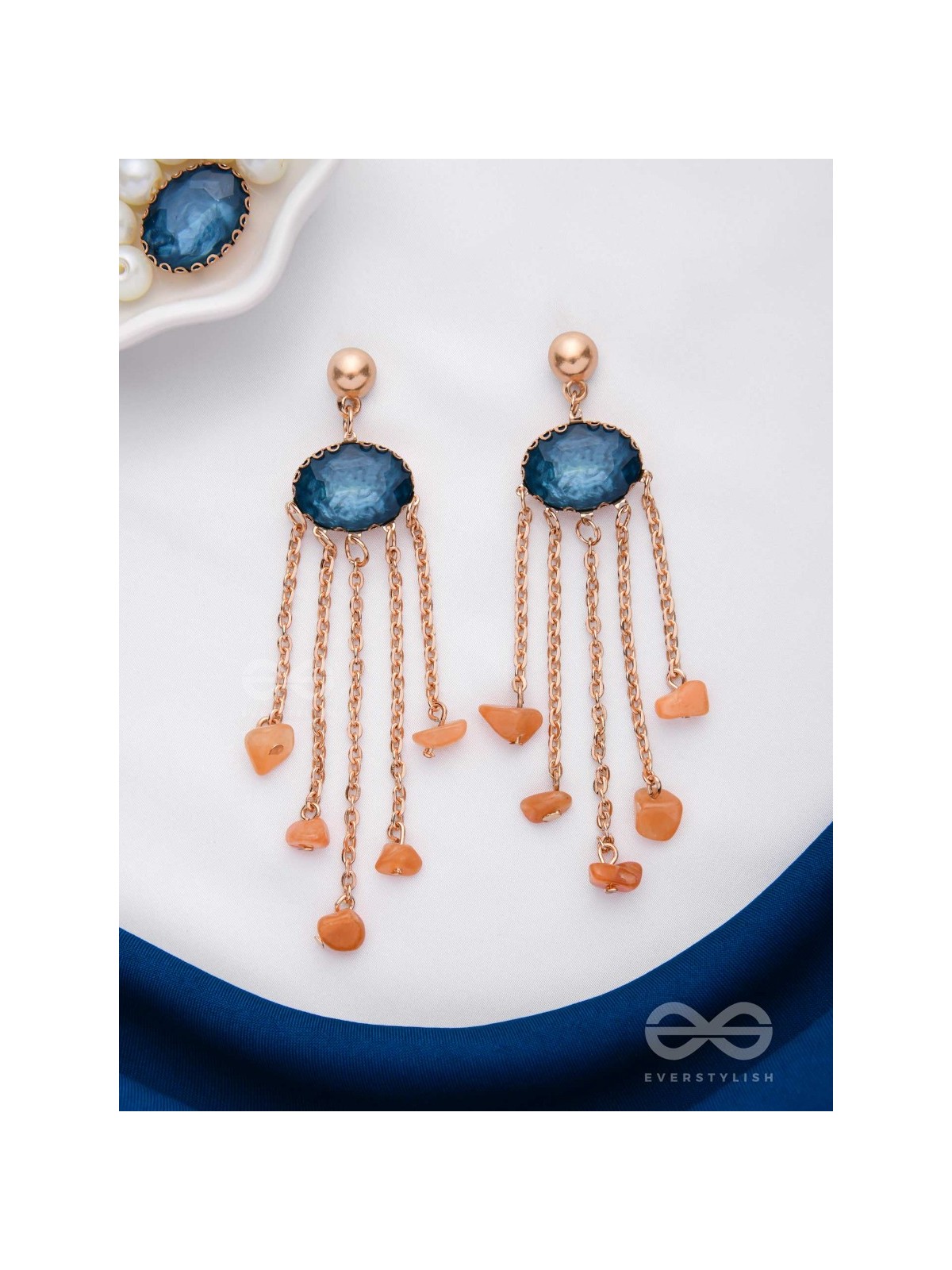 The Lava Rain- Golden Embellished Earrings