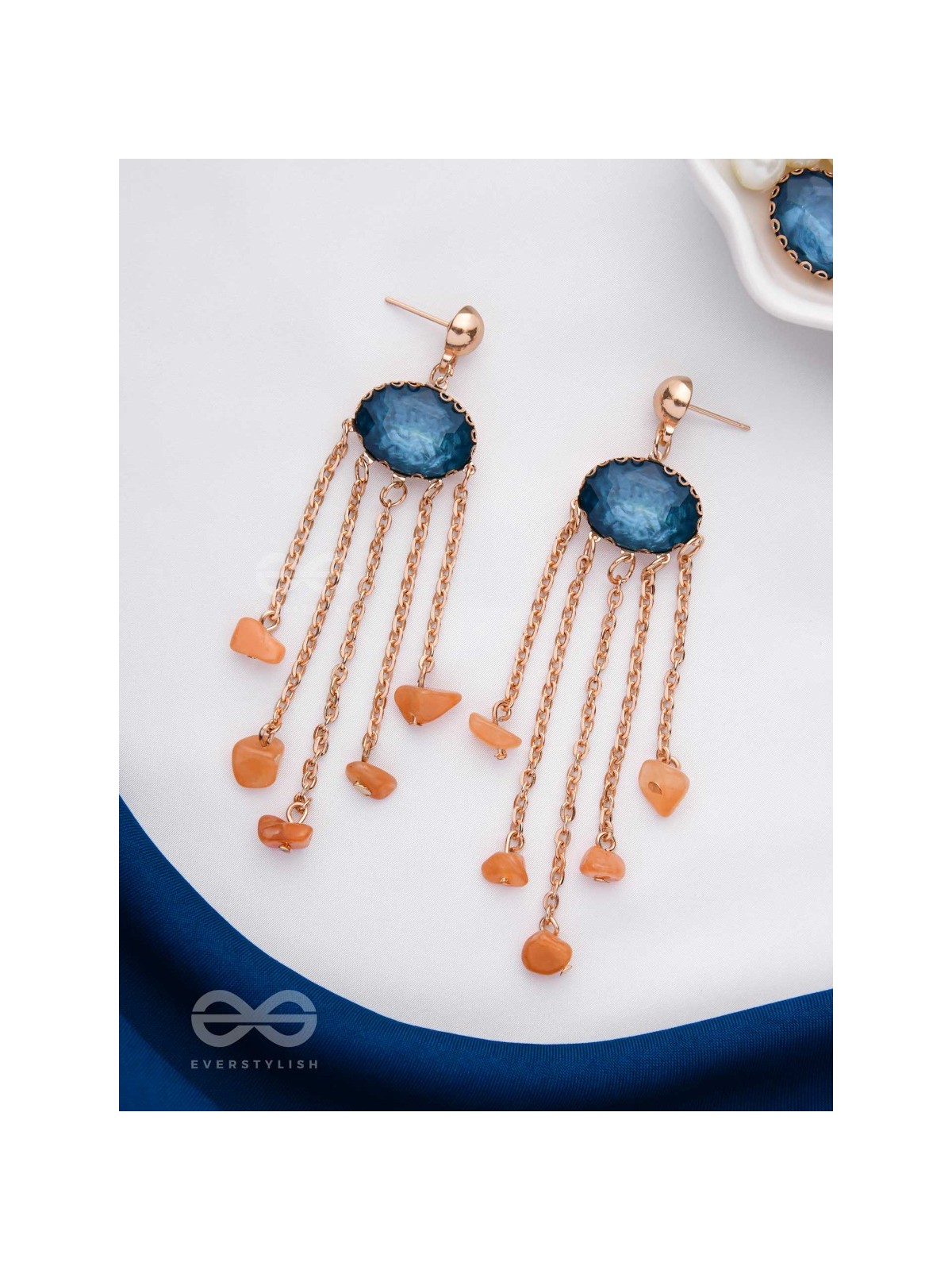The Lava Rain- Golden Embellished Earrings