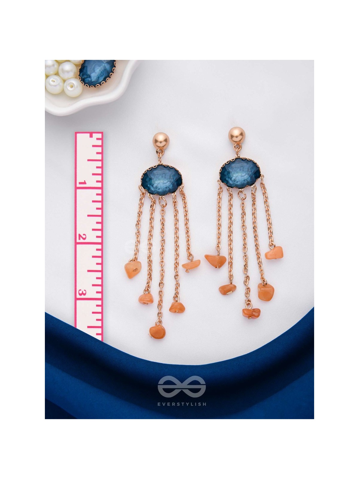 The Lava Rain- Golden Embellished Earrings