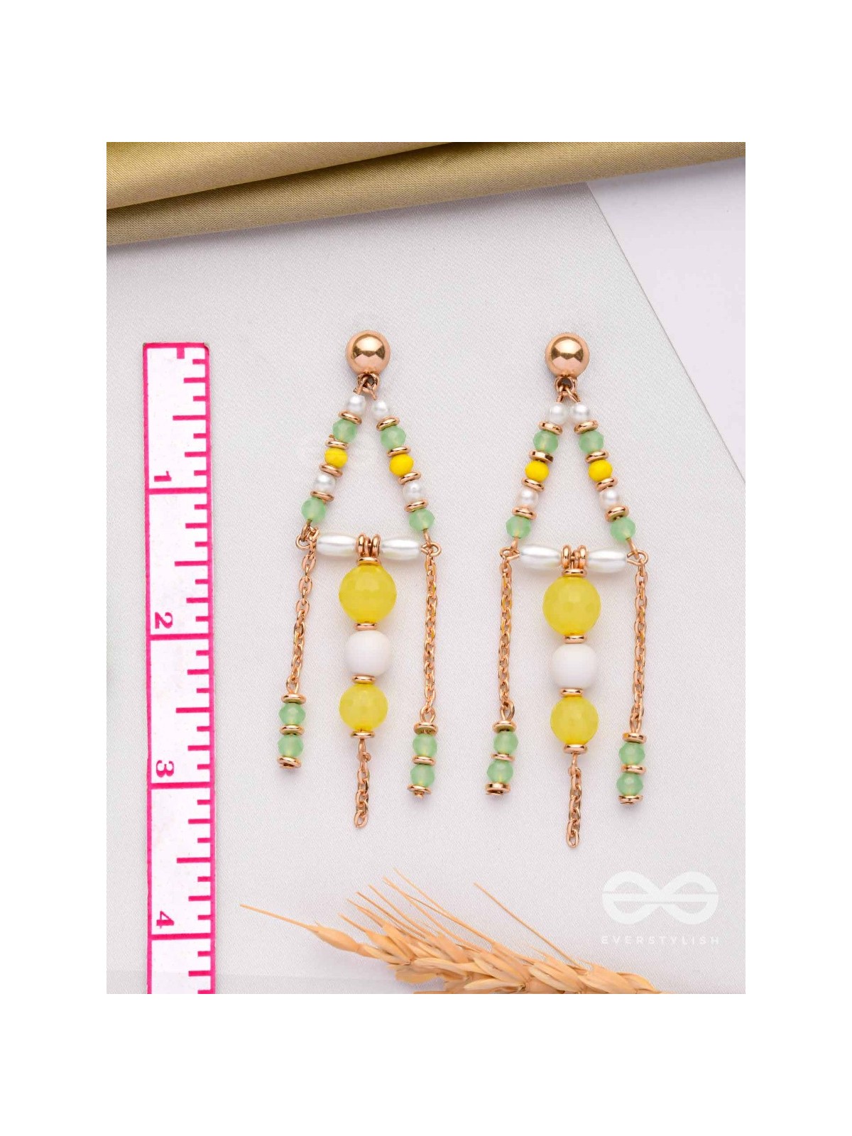 The Glam Chimes- Golden Embellished Earrings