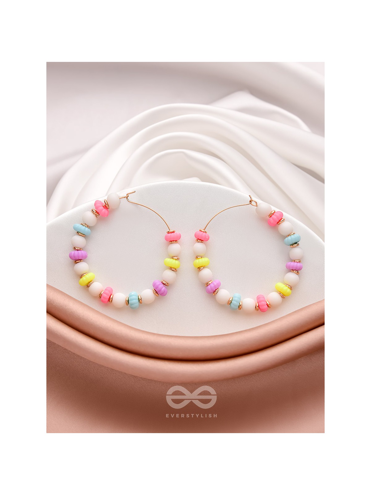 The Sparkling Rainbow- Golden Embellished Earrings