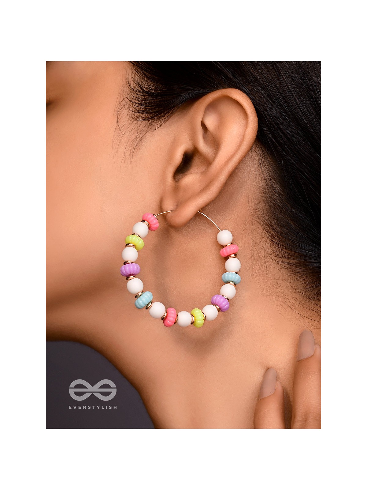 The Sparkling Rainbow- Golden Embellished Earrings