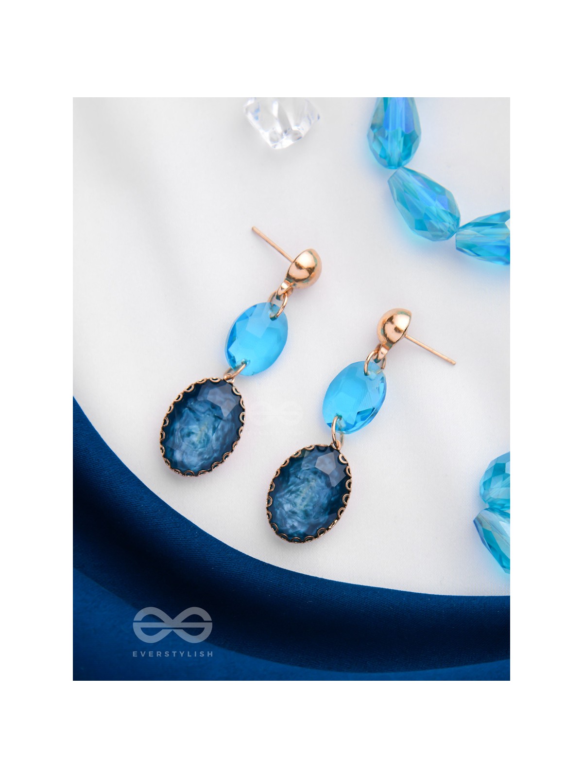 The Ice Queen- Golden Embellished Earrings
