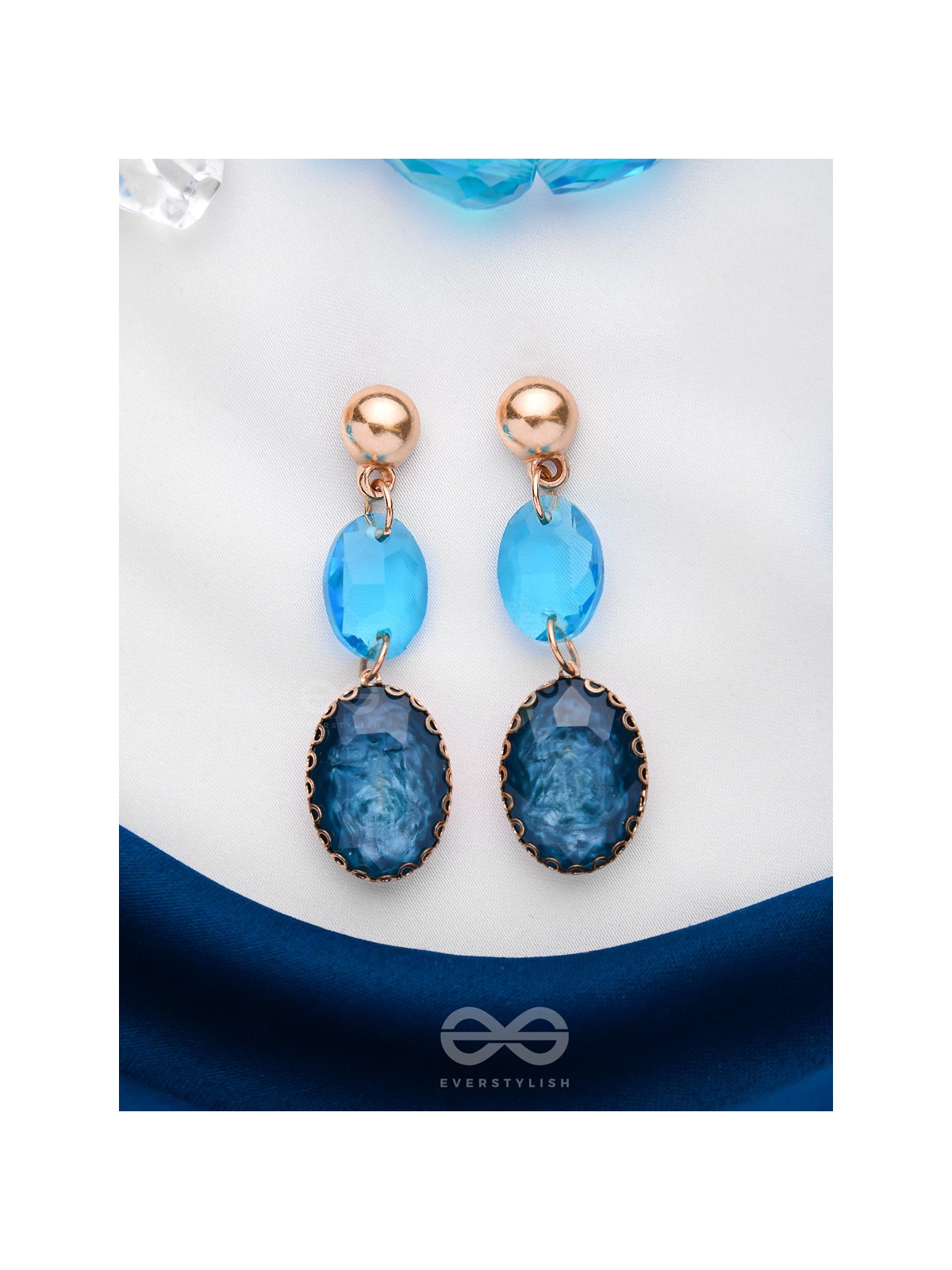 The Ice Queen- Golden Embellished Earrings