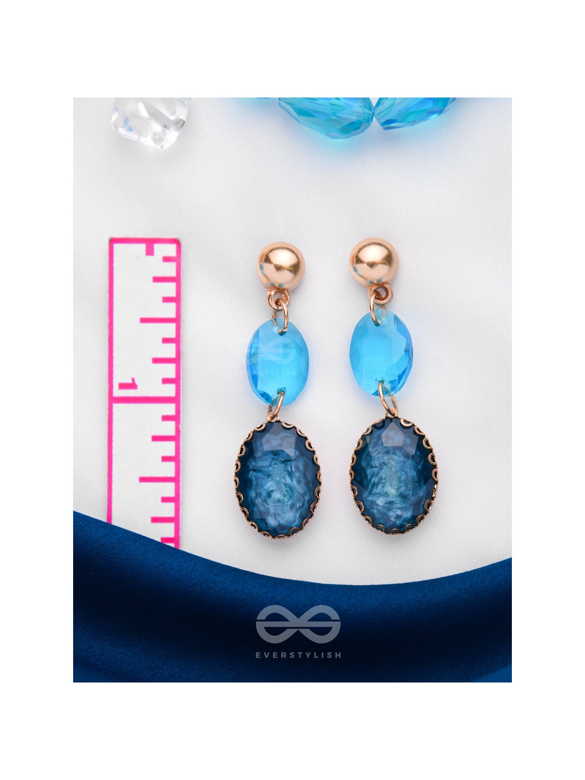 The Ice Queen- Golden Embellished Earrings