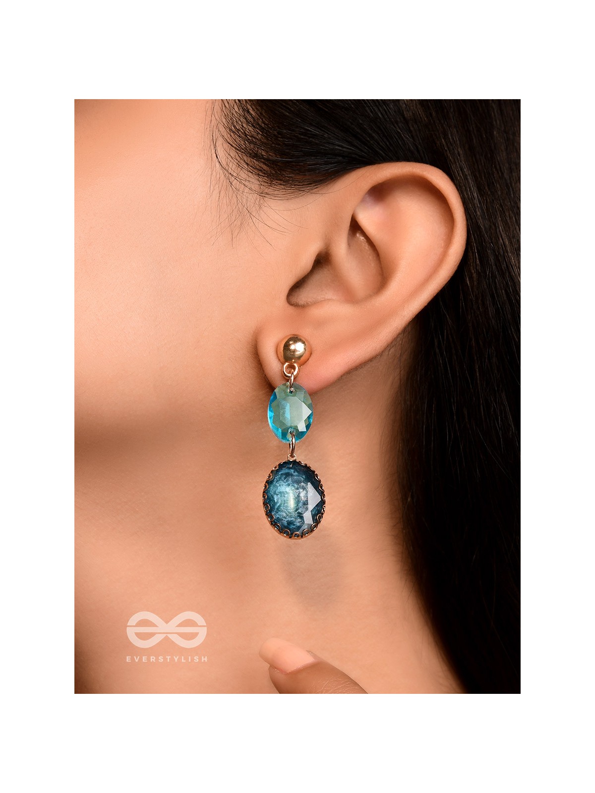 The Ice Queen- Golden Embellished Earrings