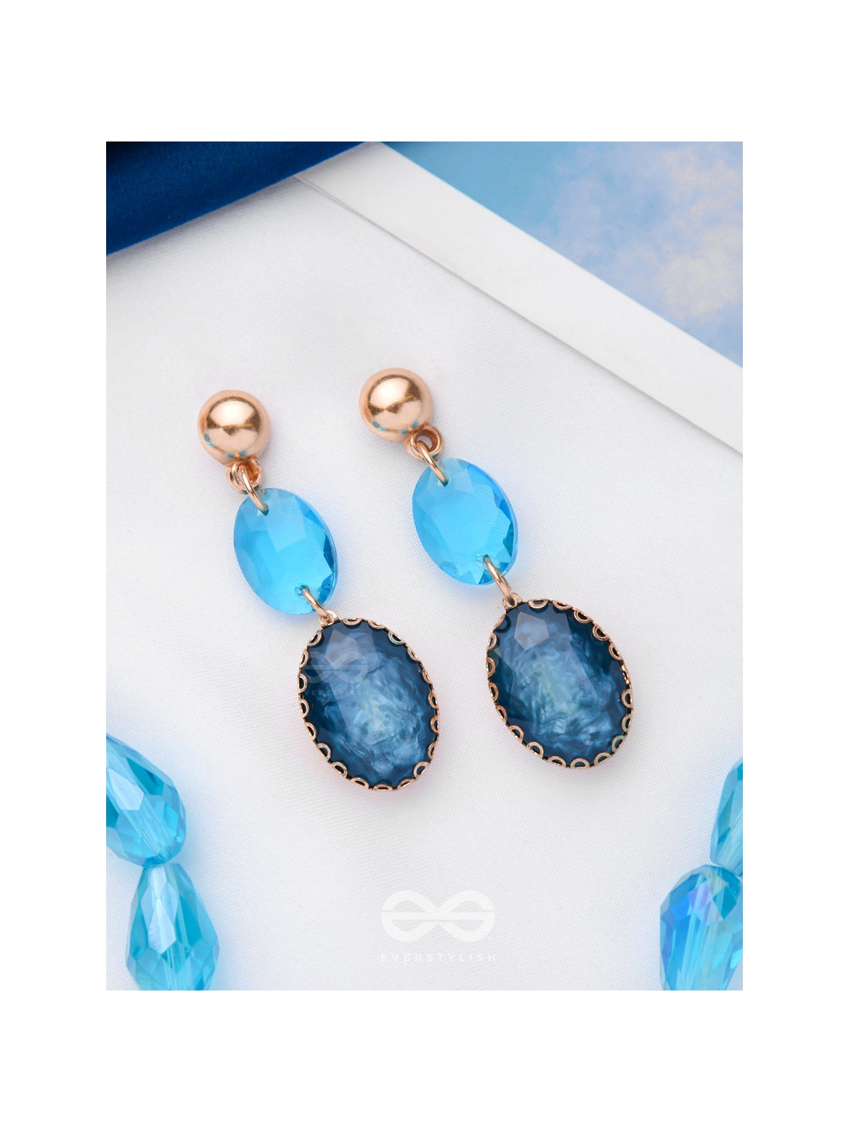 The Ice Queen- Golden Embellished Earrings