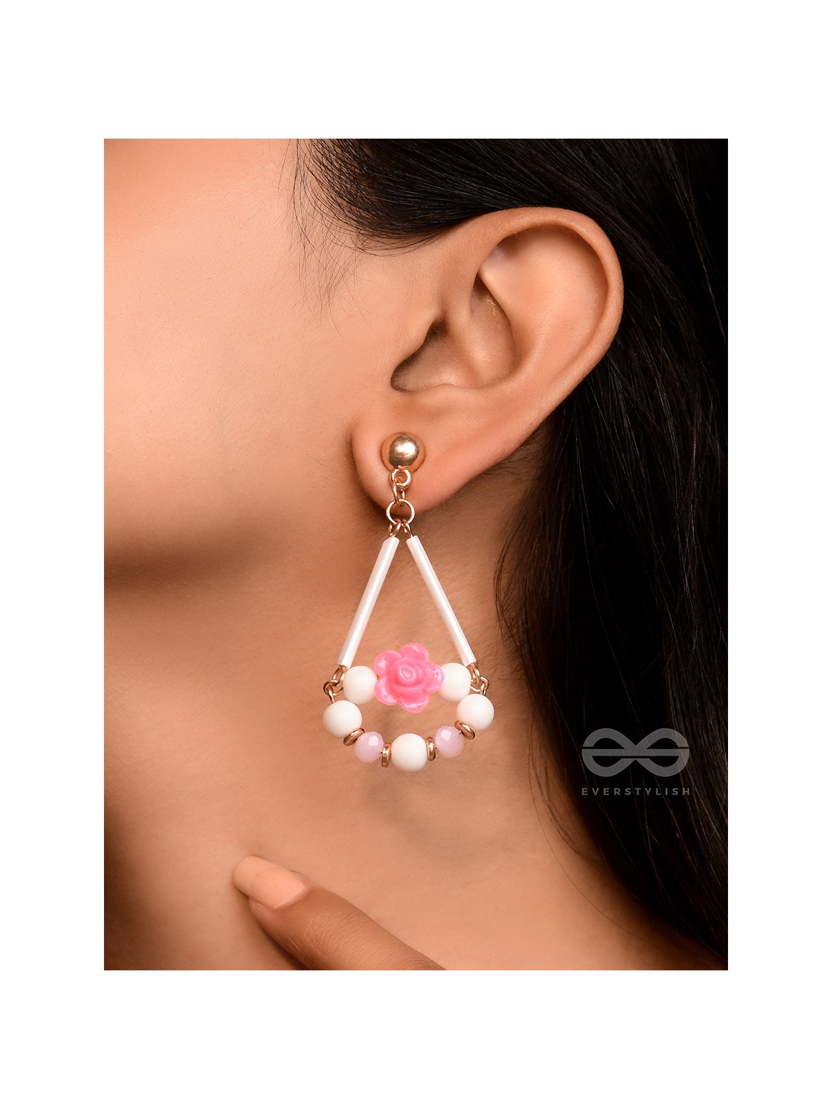 The Swingin' Roses- Golden Embellished Earrings