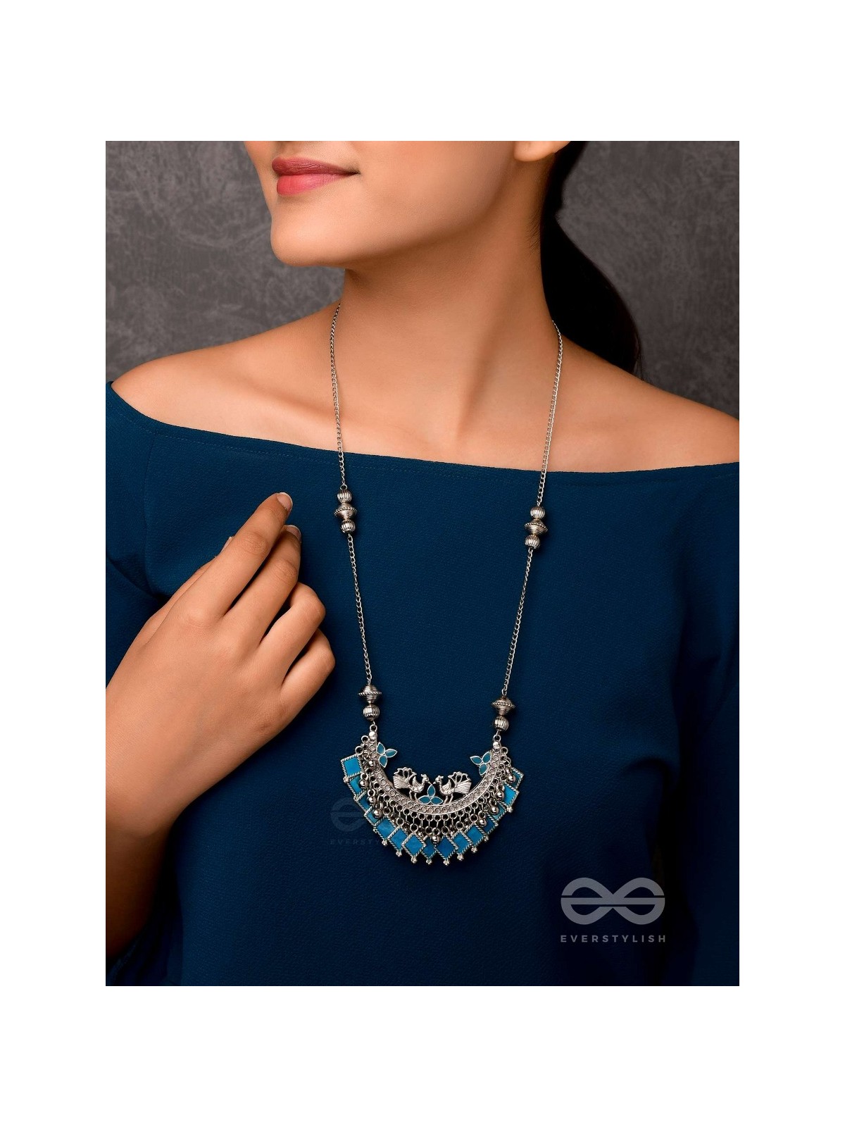 The Ocean Odyssey - Oxidised Embellished Necklace