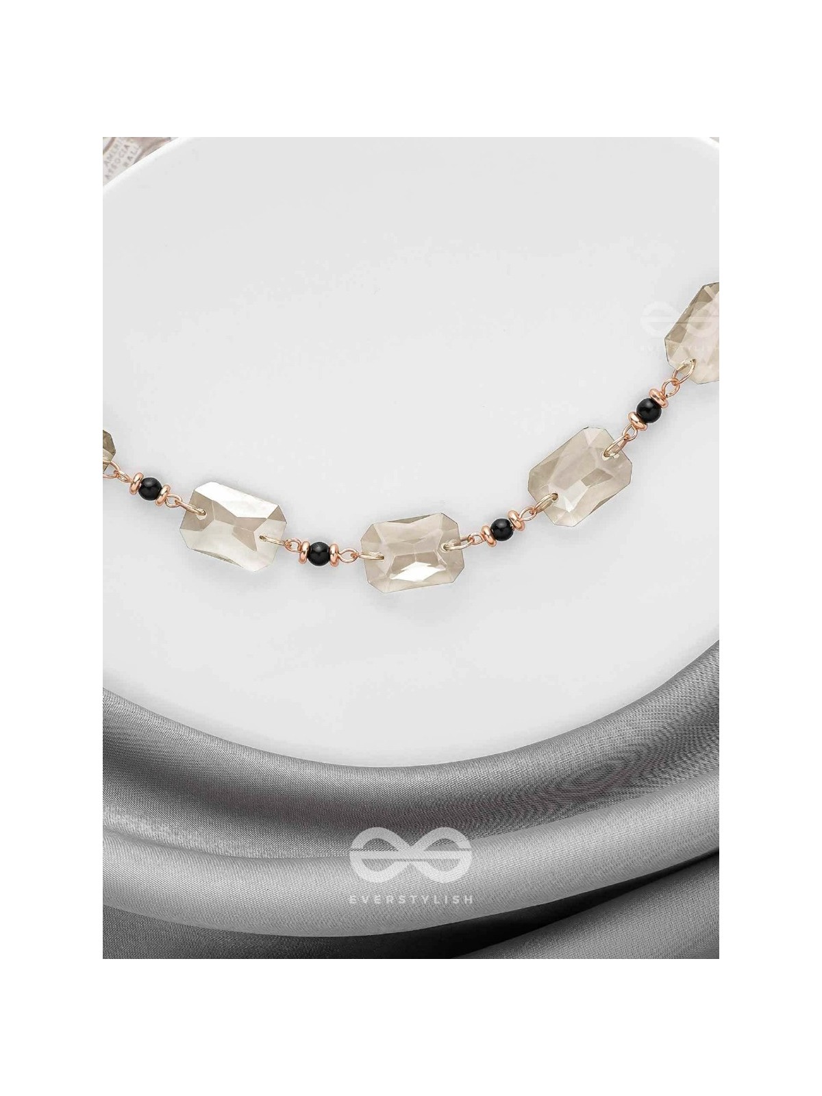 The Shimmering Nightfall- Golden Embellished Necklace