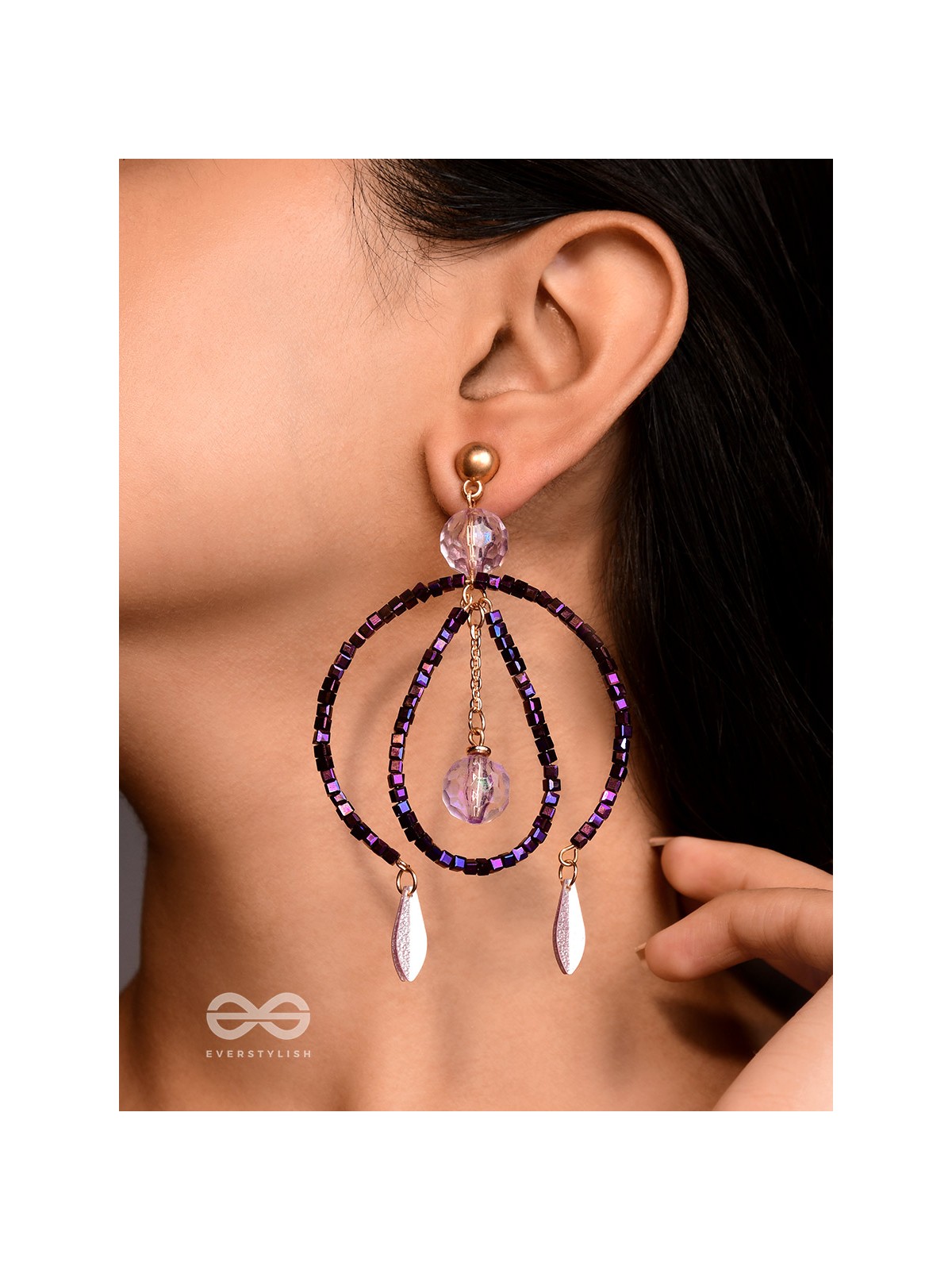 The Disco Diva- Golden Embellished Earrings