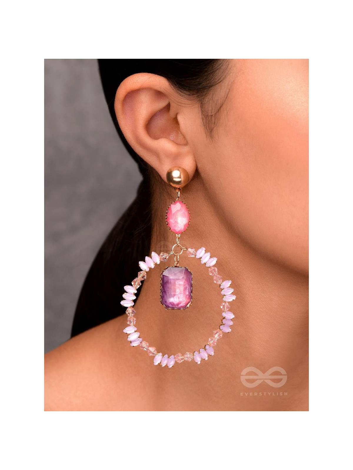 The Glittering Globe- Golden Embellished Earrings