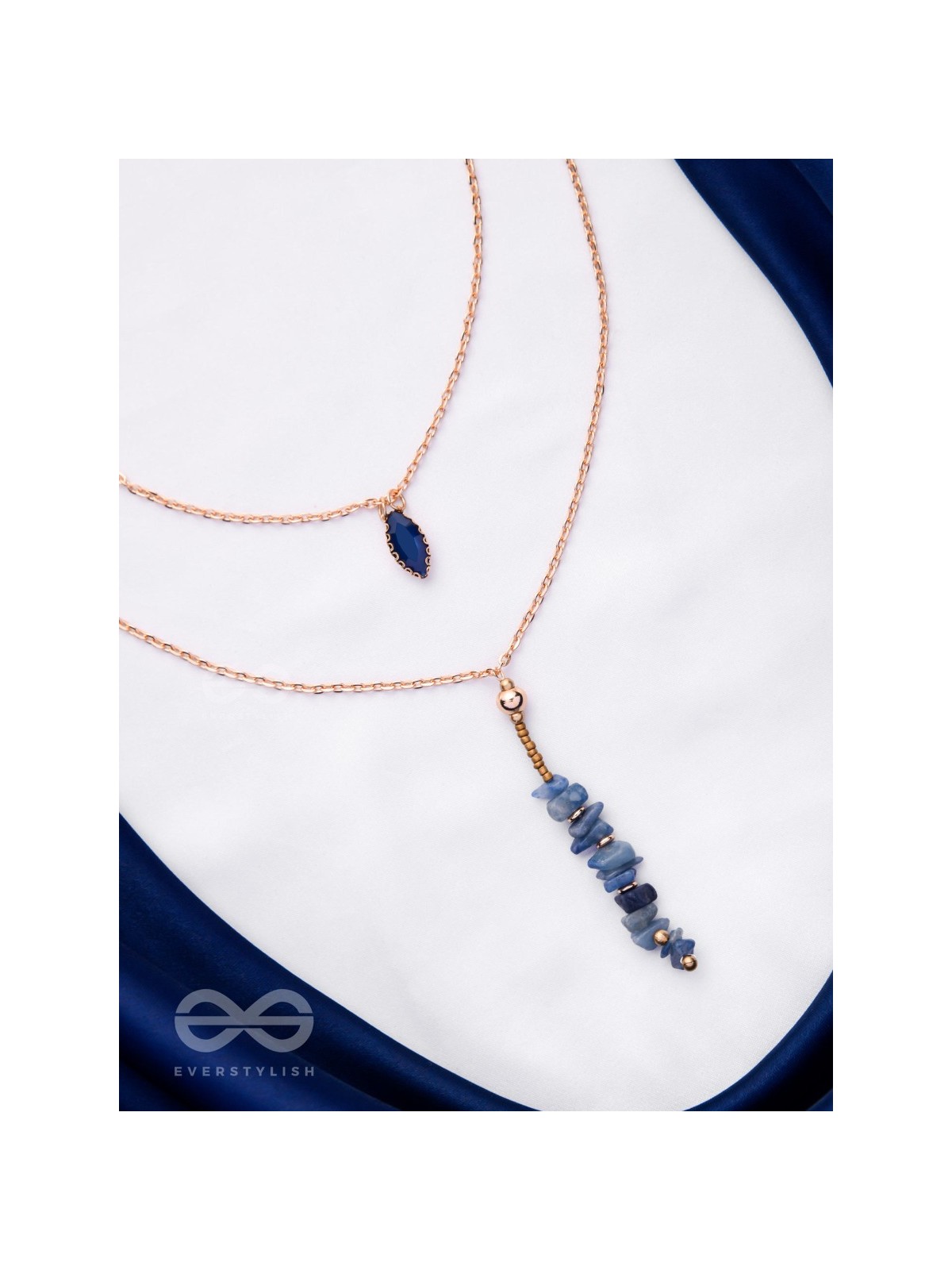 The Rock Candy- Golden Embellished Layered Necklace With Anti-Tarnish Coating