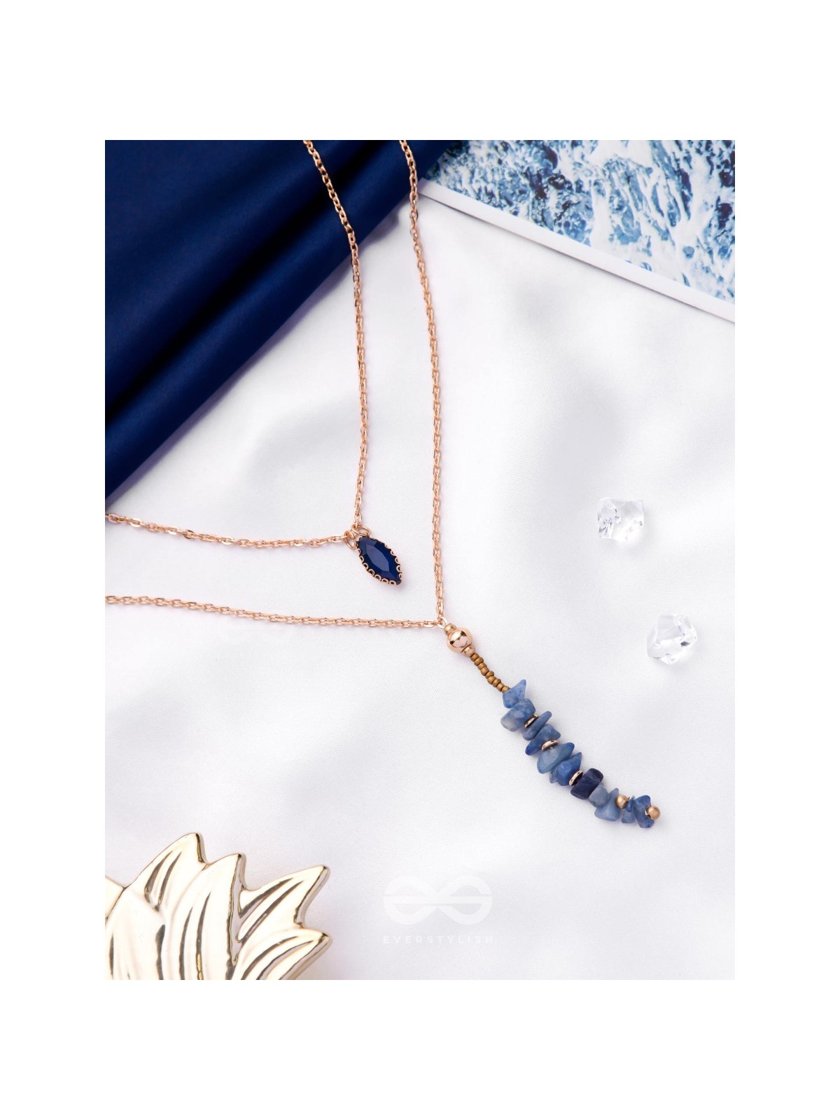 The Rock Candy- Golden Embellished Layered Necklace With Anti-Tarnish Coating