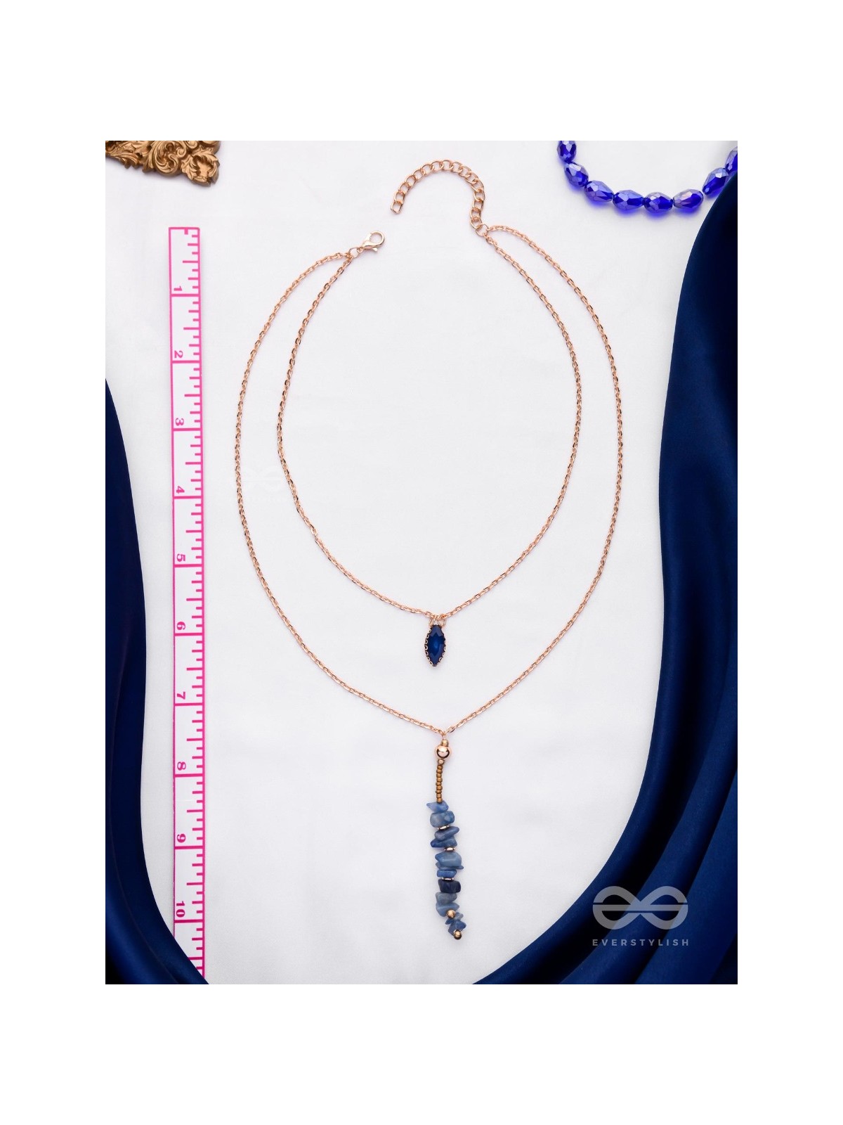 The Rock Candy- Golden Embellished Layered Necklace With Anti-Tarnish Coating