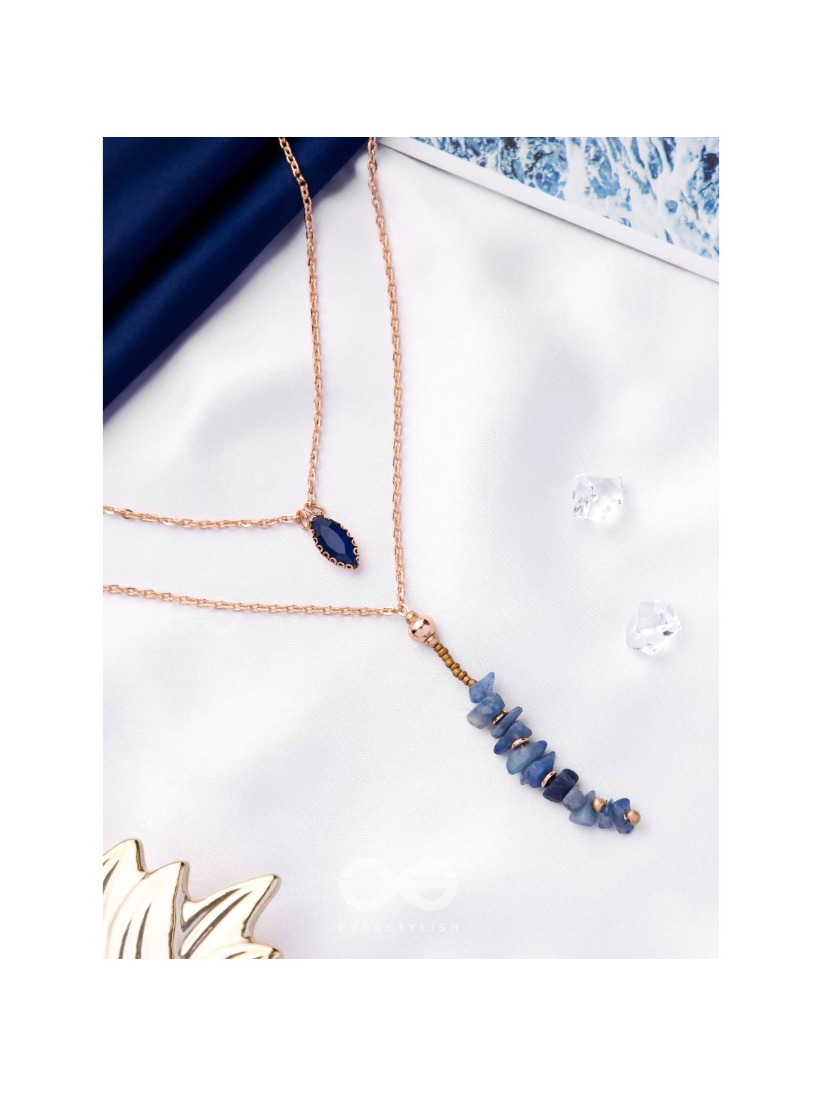 The Rock Candy- Golden Embellished Layered Necklace With Anti-Tarnish Coating