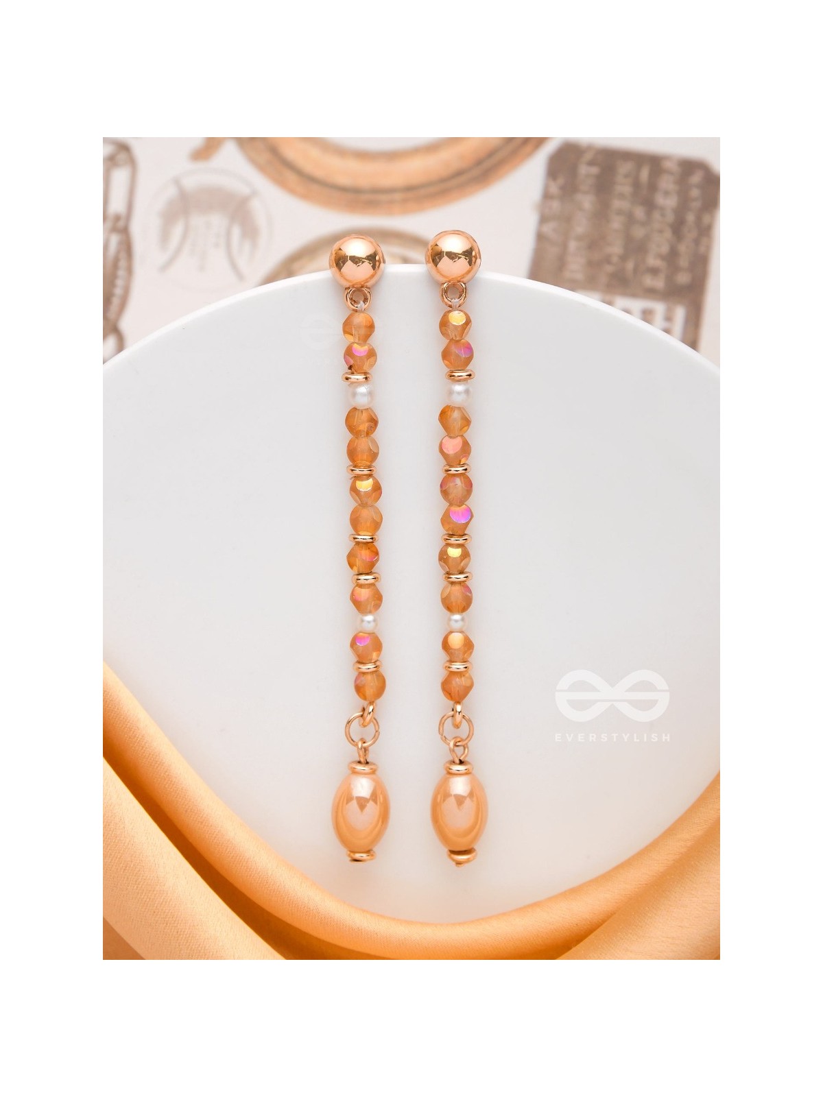 The Raining Embers- Golden Embellished Earrings