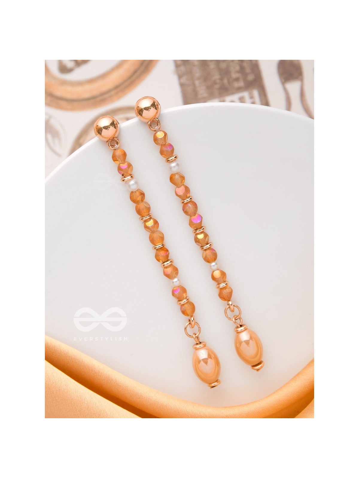 The Raining Embers- Golden Embellished Earrings