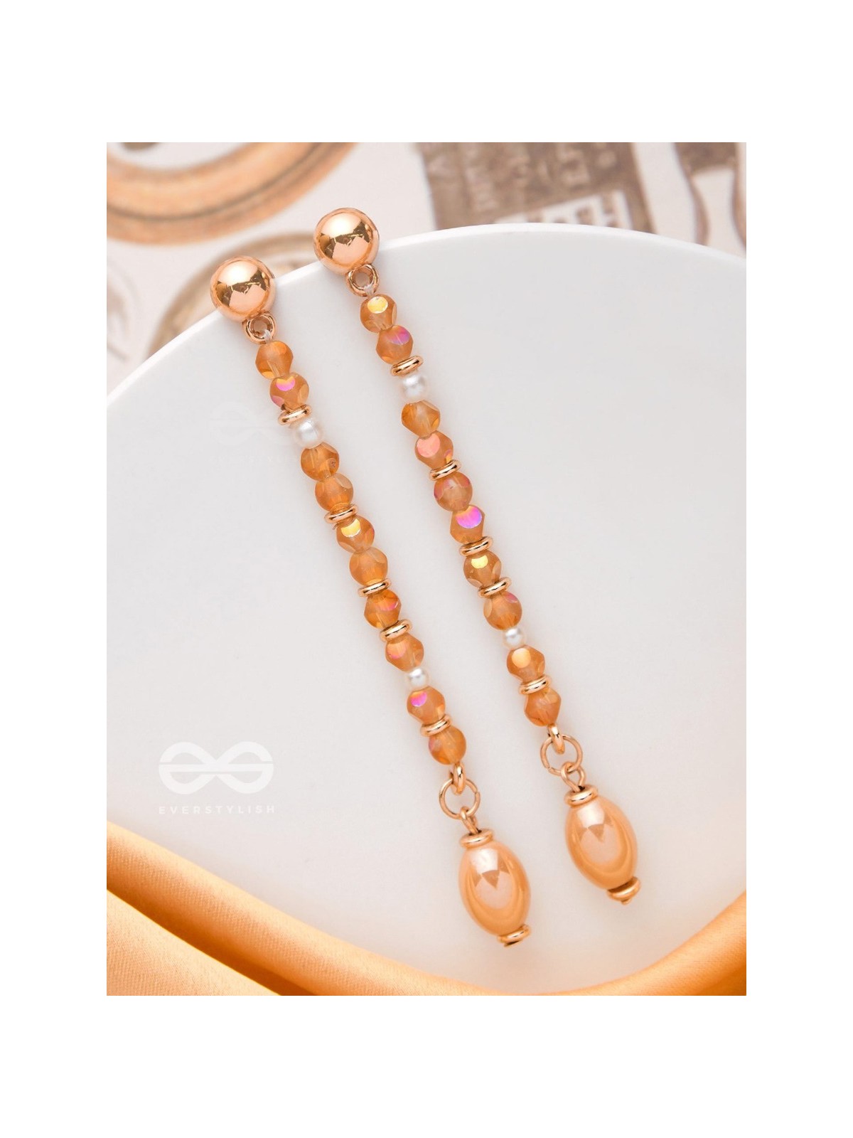 The Raining Embers- Golden Embellished Earrings