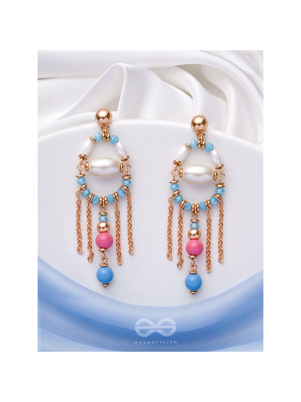 THE CELESTIAL BLOOM - PEARL AND BEADS EARRINGS