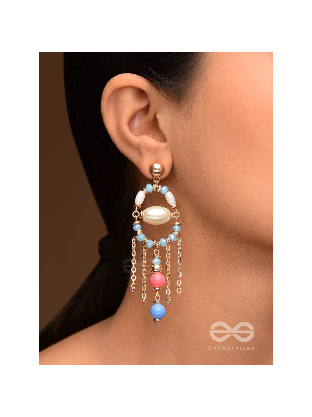 THE CELESTIAL BLOOM - PEARL AND BEADS EARRINGS