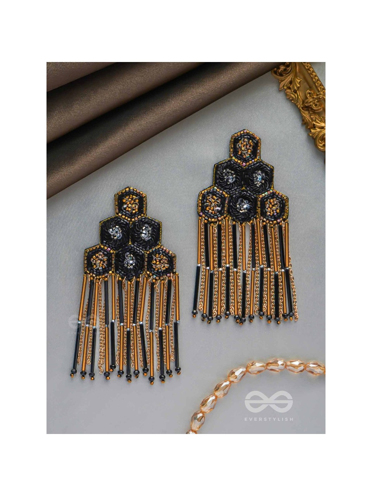 Alokika - The Unique One - Sequins And Cutdana Hand Embroidered Earrings