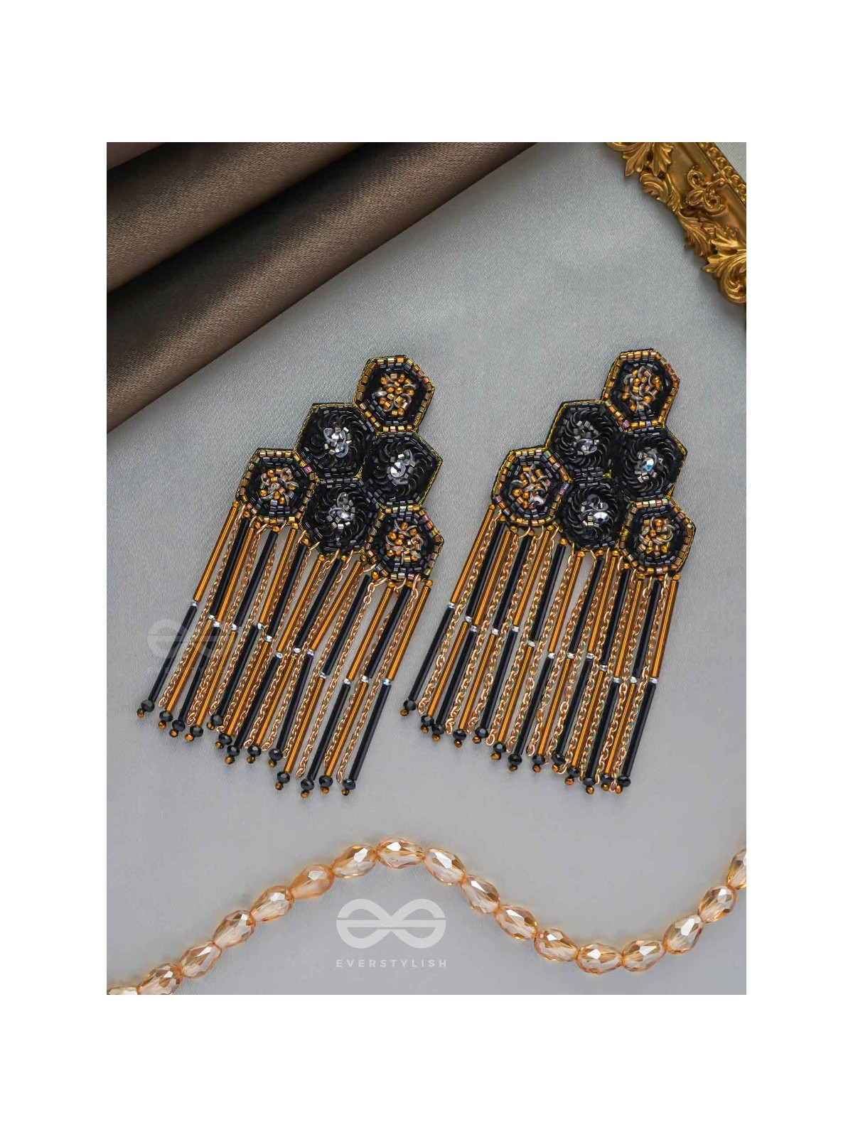 Alokika - The Unique One - Sequins And Cutdana Hand Embroidered Earrings