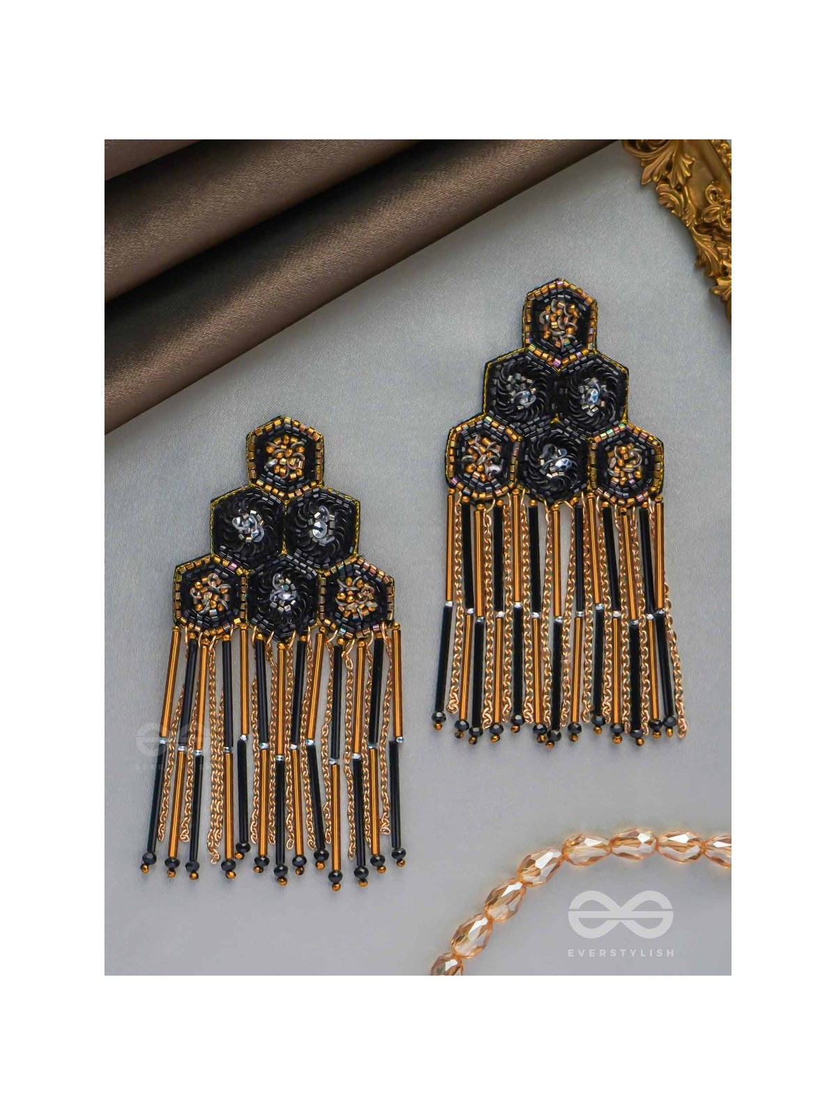 Alokika - The Unique One - Sequins And Cutdana Hand Embroidered Earrings