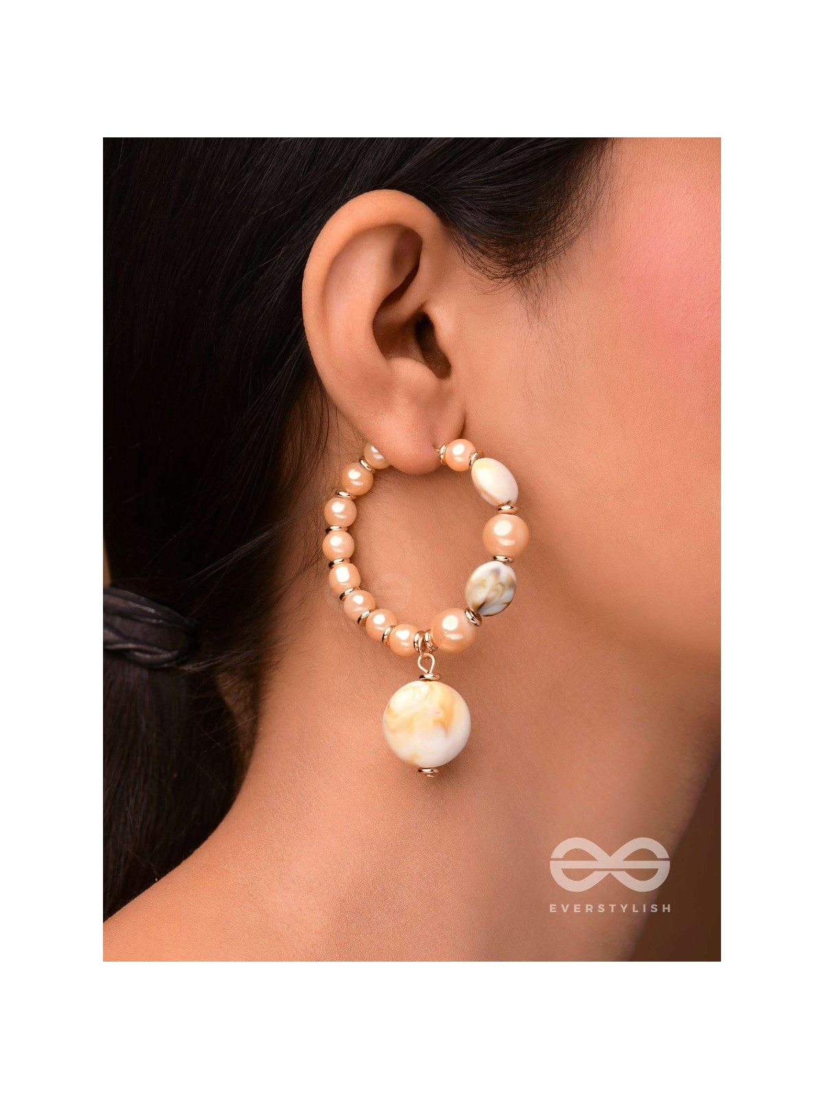 THE HEART-BEACH - GOLDEN EMBELLISHED HOOPS