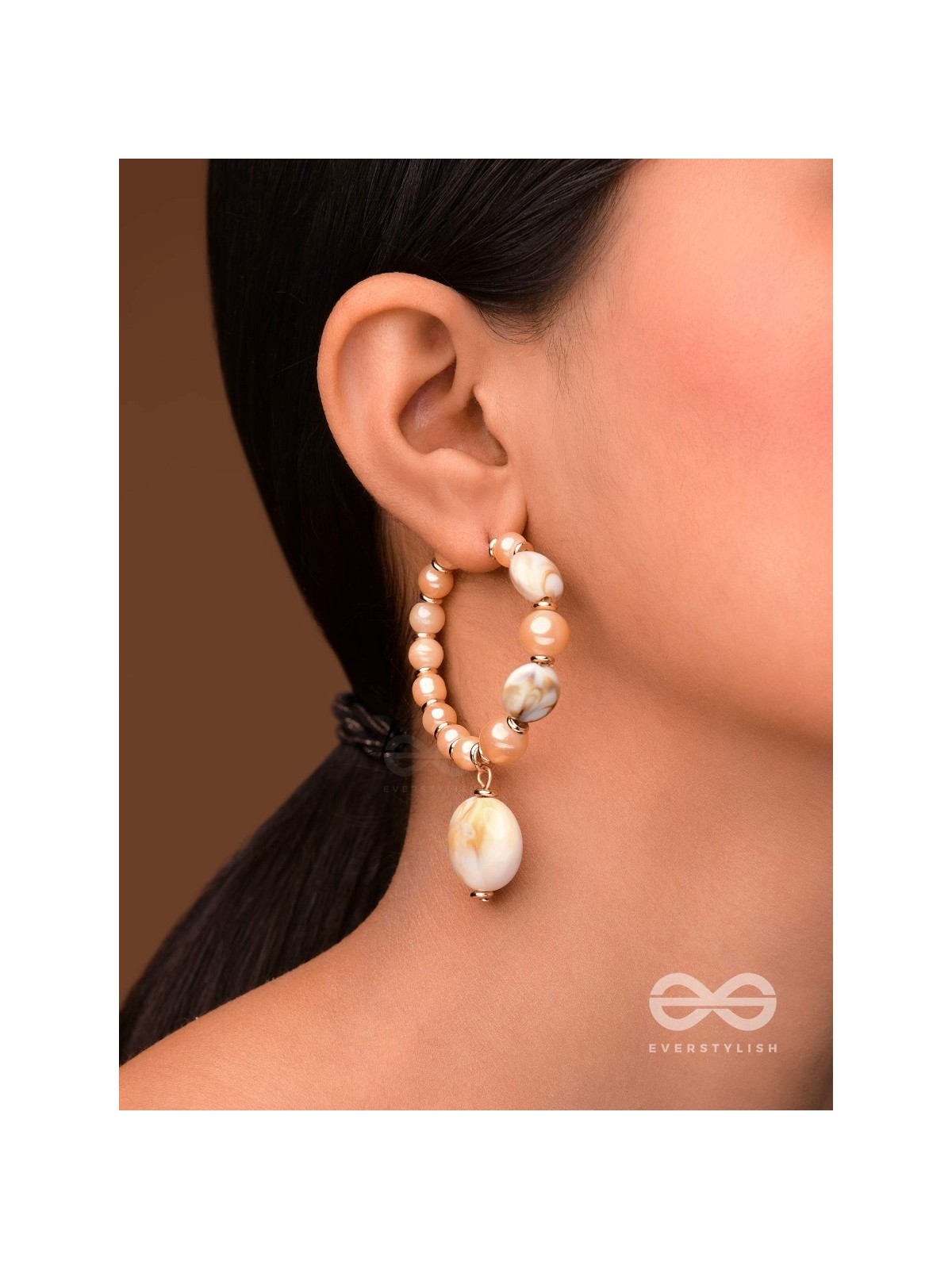 THE HEART-BEACH - GOLDEN EMBELLISHED HOOPS