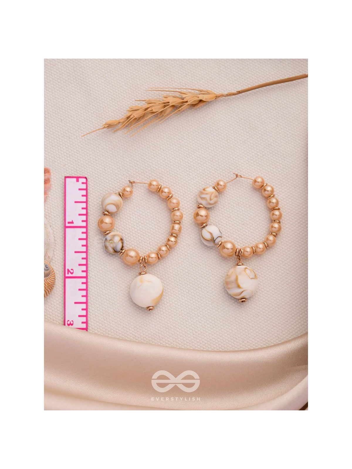 THE HEART-BEACH - GOLDEN EMBELLISHED HOOPS