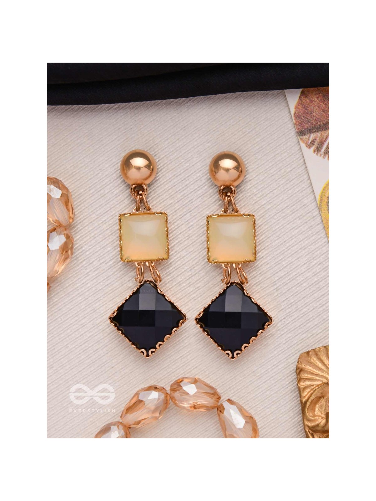 CLASSIC BLACK MAGIC - EMBELLISHED DROP EARRINGS