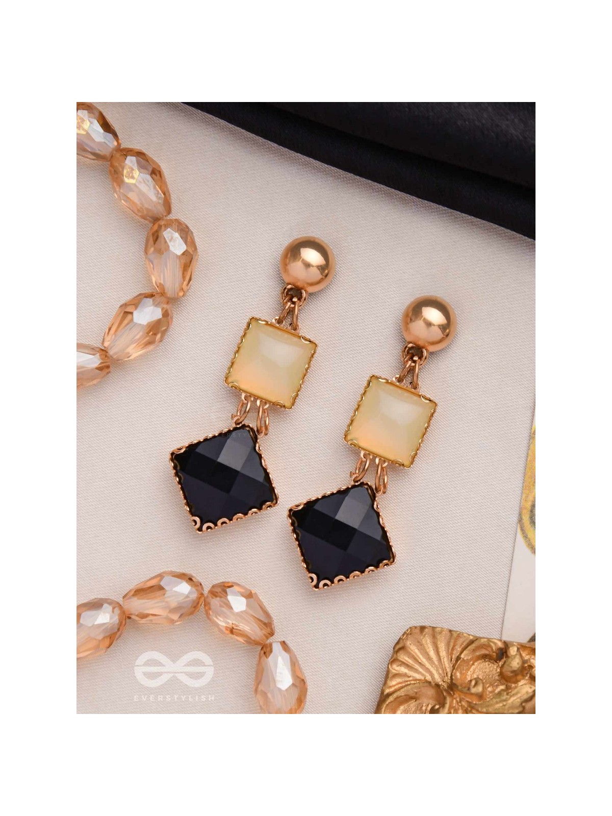 CLASSIC BLACK MAGIC - EMBELLISHED DROP EARRINGS