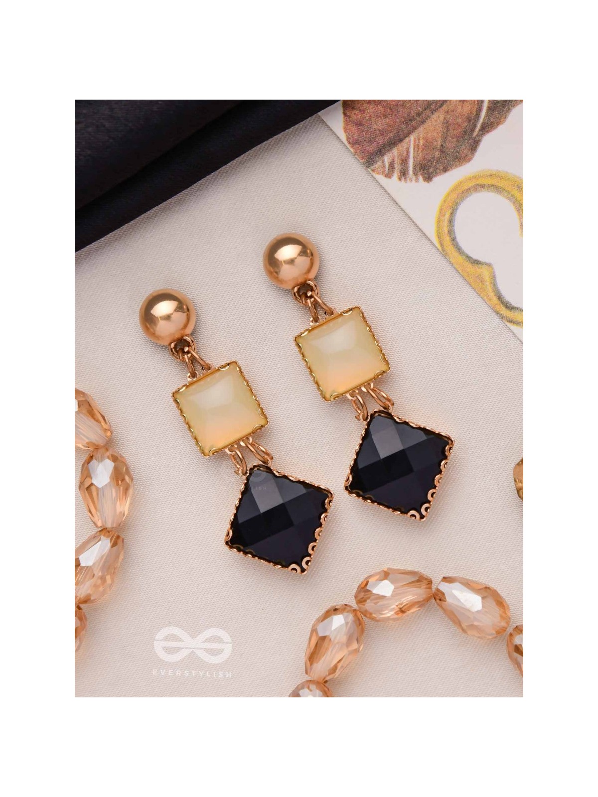 CLASSIC BLACK MAGIC - EMBELLISHED DROP EARRINGS