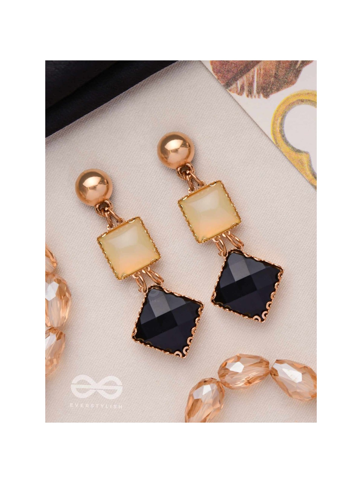 CLASSIC BLACK MAGIC - EMBELLISHED DROP EARRINGS
