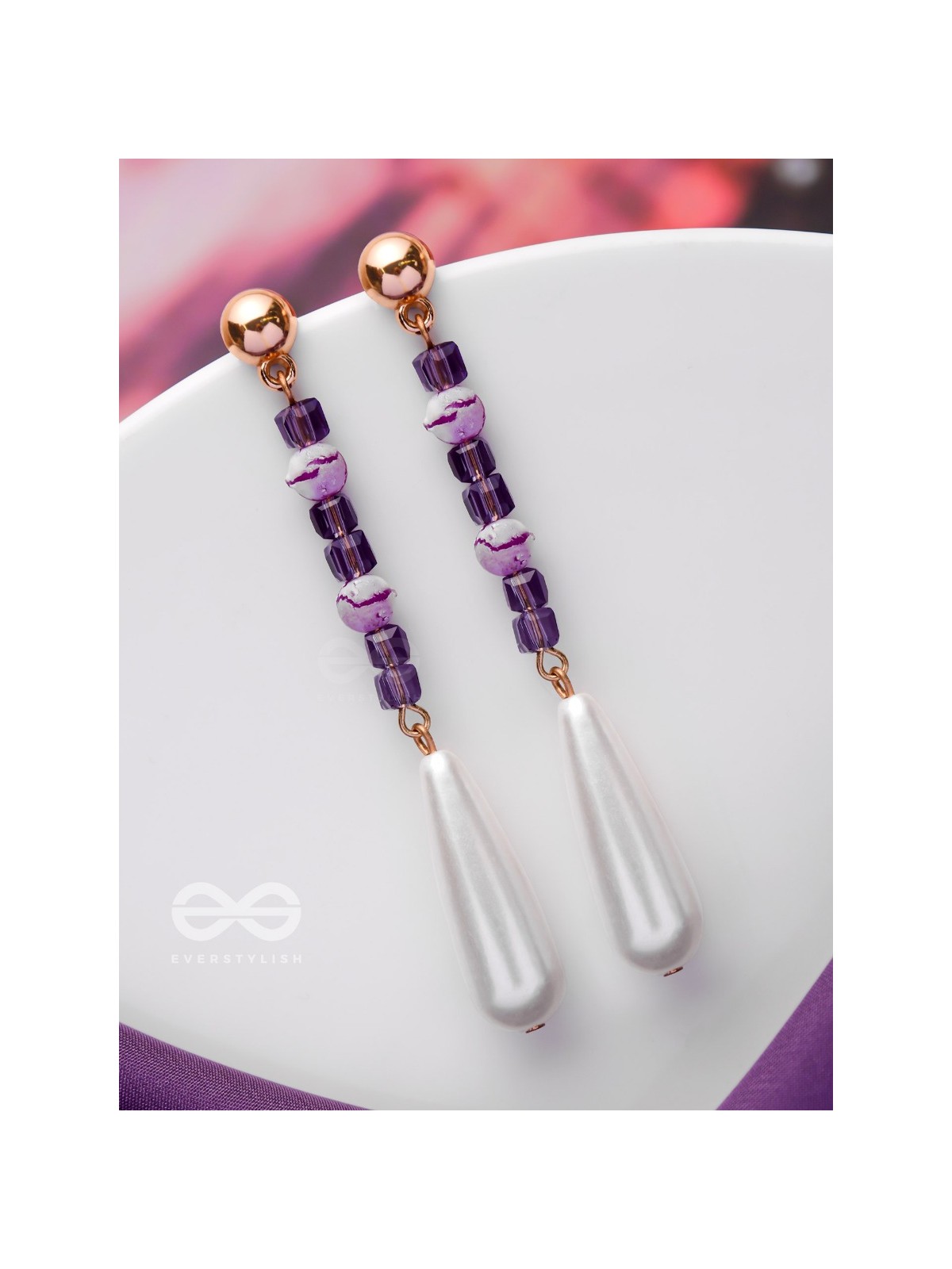 THE SOFT LAVENDER - CLASSIC DROP EARRINGS