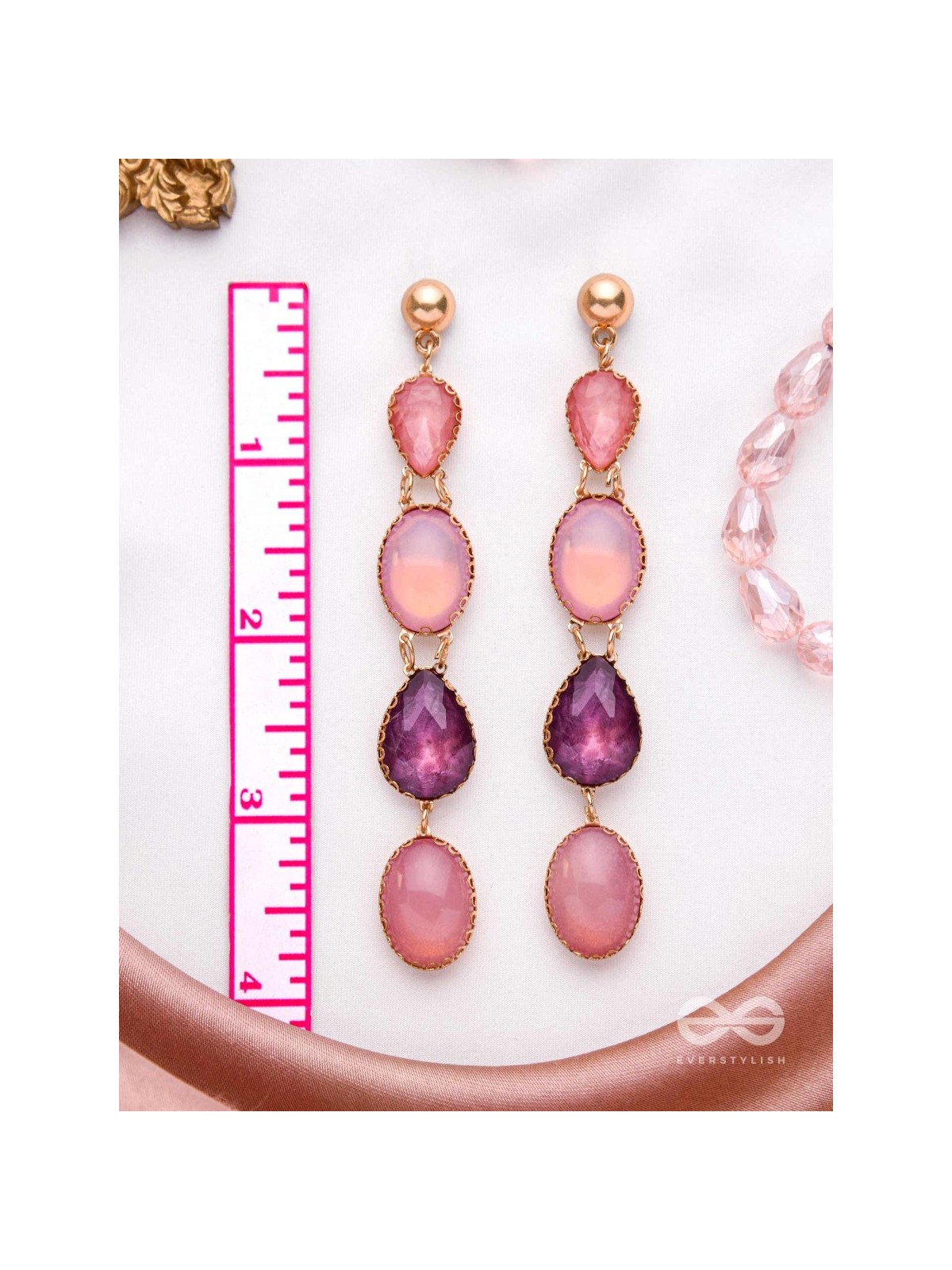 ROSE SOAKED RAIN - CLASSIC STATEMENT EARRINGS
